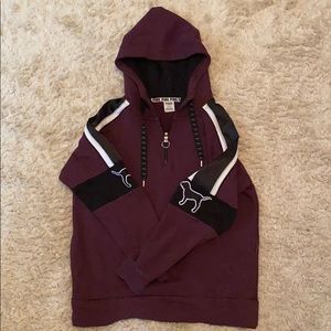 PINK brand quarter-zip, hooded sweatshirt